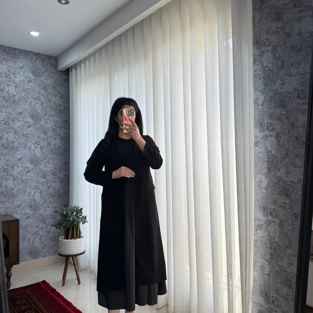 کت بلند کرپ ژاکارد